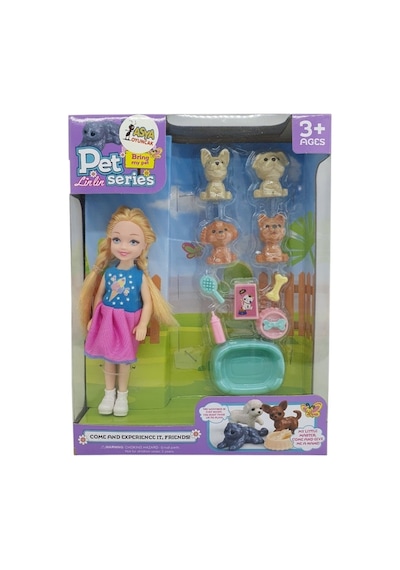 Pet Shop - Bebekli Köpek Bakım Seti - 7722-3 - Sarışın Lisinya