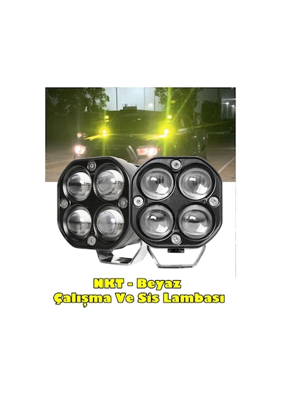 Off Road 3 İnç Beyaz Işık Kare Spot Çalışma Ve Sis Lambası 1adet