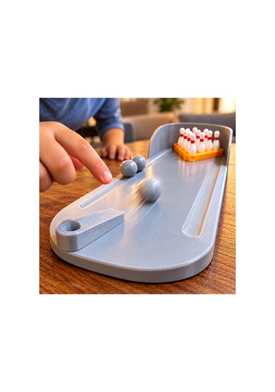 Mini Masaüstü Bowling Seti 30 Cm 10 Lobut Ve 3 Toplu Parmak Bowling Oyunu