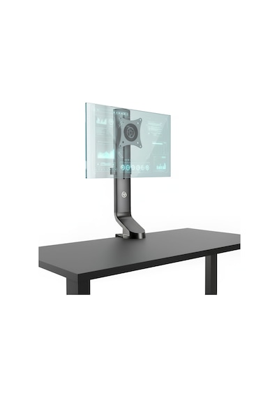 Npo Std2101b 17"-32" Vesa Uyumlu 180 Yükseklik Ayarlı Kablo Yönetimli Tekli Monitör Standı