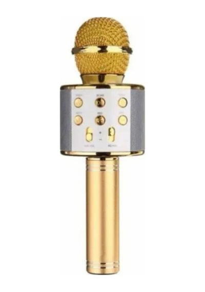 Ws-858 Karaoke Mikrofon Bluetooth, Usb, Hafıza Kartı Ve Aux Girişli Metalik Sarı & Metalik