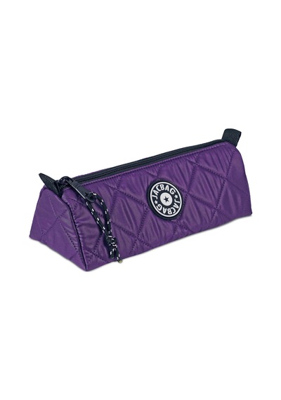 Jacbag Prime Soft-kapitone Üçgen Kalemkutu Prime Soft-mor renkli