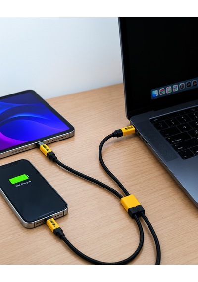 240w Çoklu Şarj Kablosu Type-c Lightning Micro Usb Örgü Kablo 0