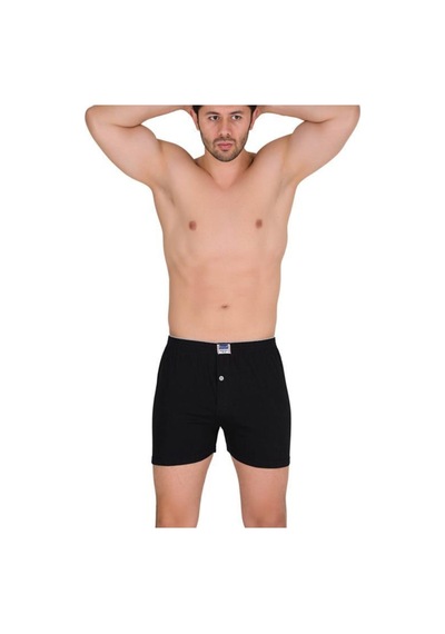 Berrak 1099 %100 Pamuk Penye Siyah 3'lü 3 Adet Erkek Boxer