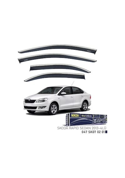 Niken Skoda Rapid Sedan 2013 Kromlu Cam Rüzgarlığı 4'lü - Ekolmaks