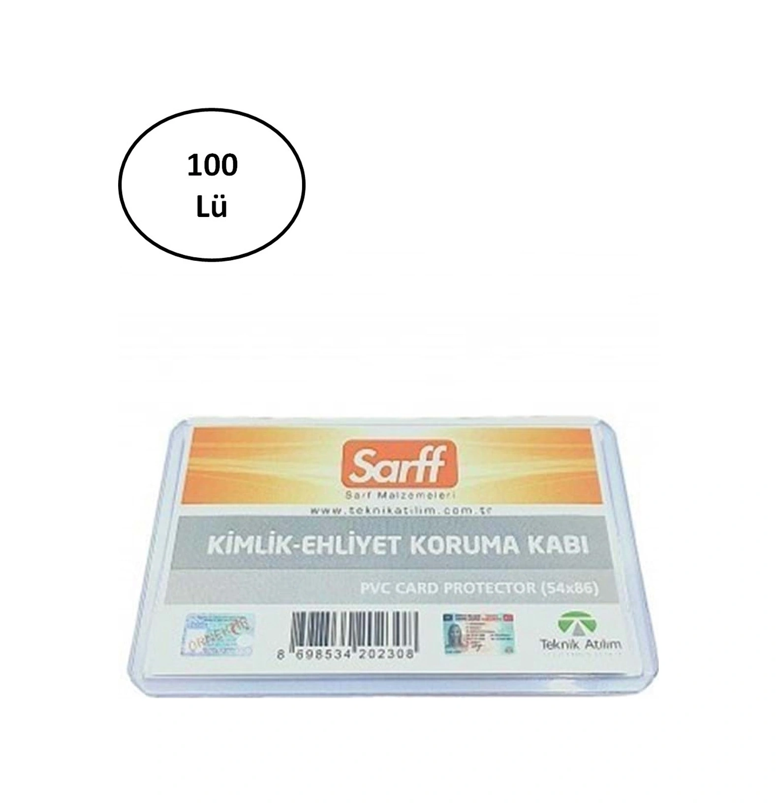 A-031h Pvc Lüx Şeffaf Ehliyet Kabı 100'lü