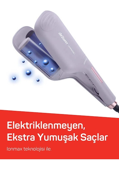 Arzum AR5112 Hypnose Ionmax Profesyonel WAG Maşa, Hızlı Isınan, 32 mm Turmalin Seramik, İyonlu, Lila