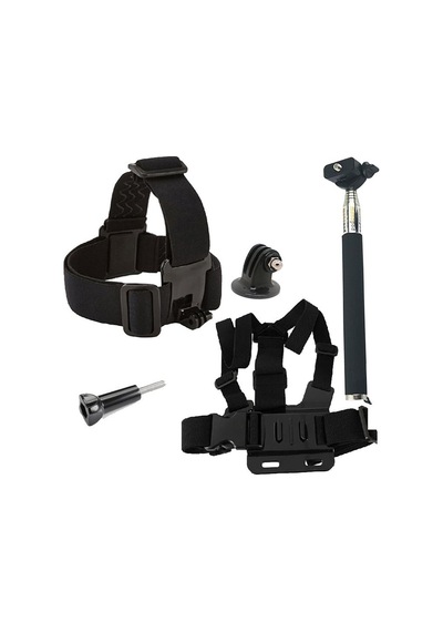110cm Vidalı Monopod Kafa Bandı Göğüs Kemeri 5 Parça Aksesuar Set