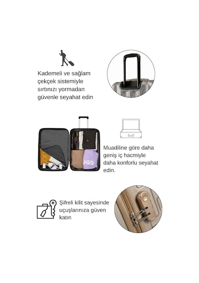 2'li Valiz Seti Büyük Boy - Orta Boy Taş-bej 1167 Taş