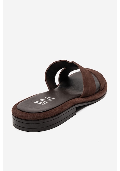 Luvishoes Brıo Kahverengi Süet Hakiki Deri Kadın Terlik