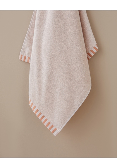 English Home Stripe Edge Pamuk Banyo Havlusu 70x140 Cm Pudra Pudra