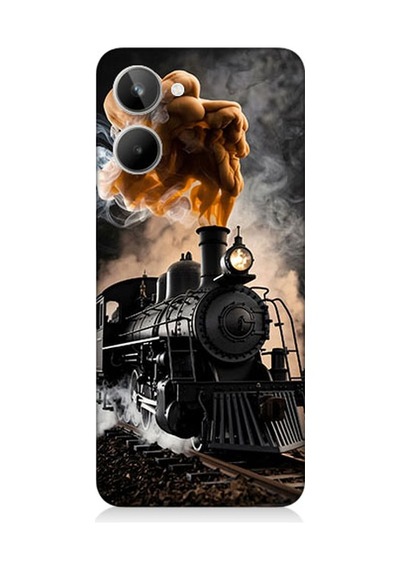 Realme 10 Uyumlu Kara Tren Desenli Silikon Kılıf