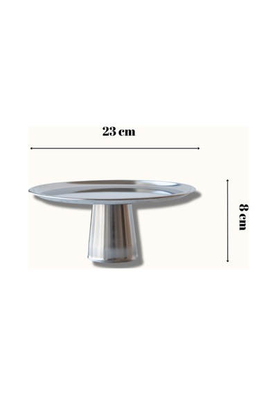 Metal Ayaklı 23 Cm Tatlı Meyve Servis / Sunum Tabağı Metal - 694996375 Metal