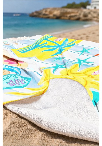 Tropikal Surf Deniz Temalı Plaj Havlusu - Bohem Marine Turkuaz Pembe Hızlı Kuruyan Mikrofiber Havlu Köpük Papatya Tropikal Surf Deniz Temalı Plaj Havlusu - Bohem Marine Turkuaz Pembe Hızlı Kuruyan Mikrofiber Havlu Köpük Papatya