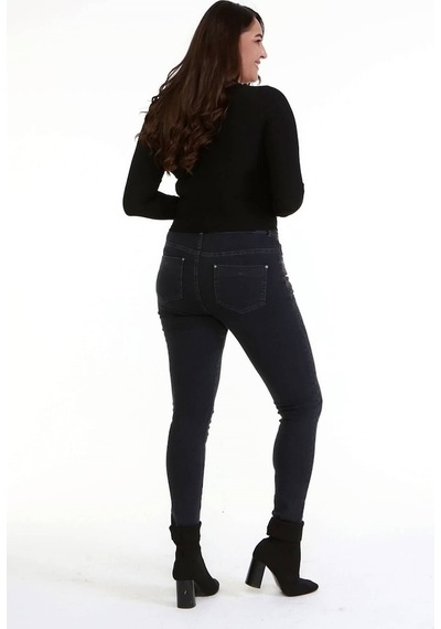Myline Kadın Ön Cep Taş Baskı Denim Pantolon