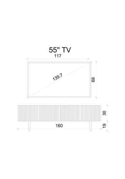 Capella Beyaz Country Mdf 4 Kapak Duvara Monte 160 Cm Tv Ünitesi