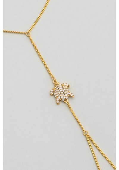 Tiny Turtle 18 Ayar Sarı Altın Kaplama 19 Cm Gümüş Şahmeran Sarı