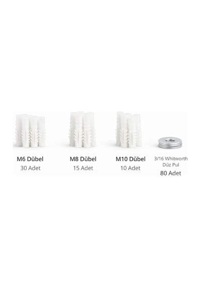 Tr 312 Parça 11 Çeşit Vida Dübel Ve Pul Seti - Organizer Takım Çantası - Dın 7505 Sunta Vidaları - Kraft Plastik