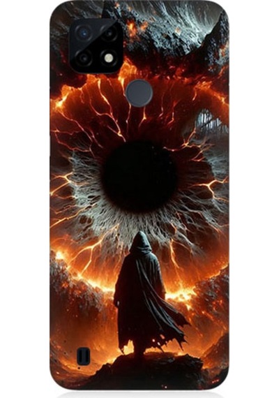 Realme C21 Uyumlu Ateş Çemberi Desenli Silikon Kılıf