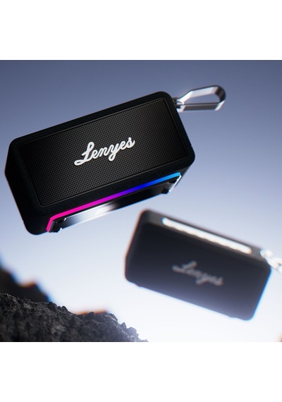 Lenyes S875 Elegance Serisi Rgb Işıklı Taşınabilir Su Geçirmez Tws Bluetooth Hoparlör V5.3 40w Siyah