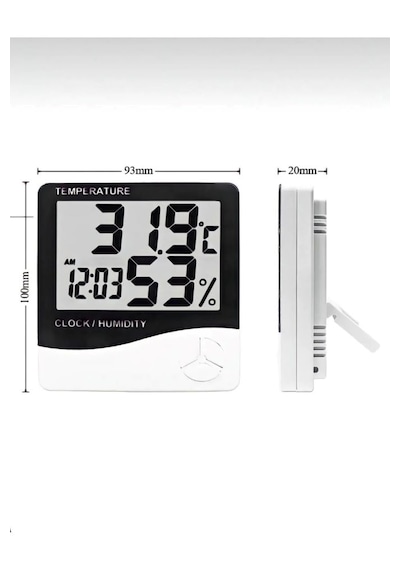 Derece Termometre Isı Nem Saat Alarm Mini Dijital Termometre Nem Derece Termometre Isı Nem Saat Alarm Mini Dijital Termometre Nem
