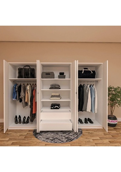 Troy 6 Kapılı Gardırop Mdf Siyah Troy 6 Kapılı Gardırop Mdf Siyah