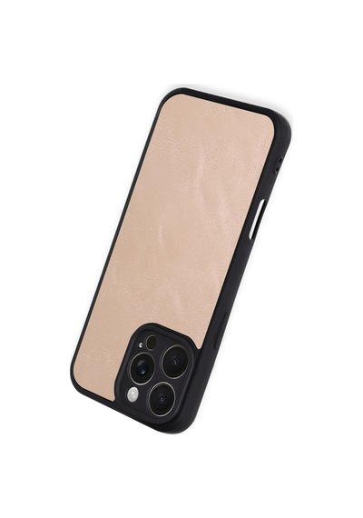 Apple İphone 16 Pro Max Kılıf Aras Deri Kapak - Pudra