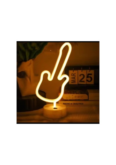 Herşeytrend Neon Gitar Masa Lambası Çok Renkli