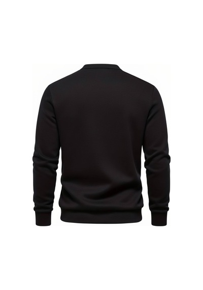 Ghassyco. Ghassy Co. Erkek Retro Renk Bloklu Pamuklu Gömlek Yaka Sweatshirt Siyah