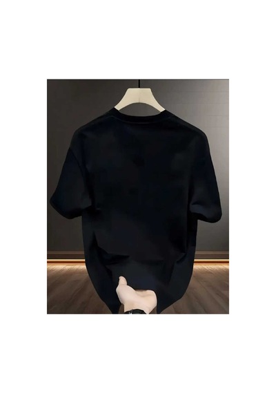 Panda Baskı Tekstil Kahve Smile Baskılı Özel Tasarım Oversize Tshirt Siyah