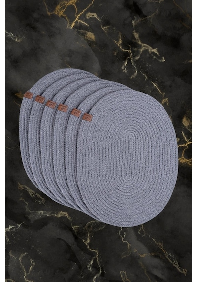 Vos Versa Amerikan Servis Tekli Supla Lux Sunum Tabak Altlığ - Oval Gri Vvhm0042-399 - Gri