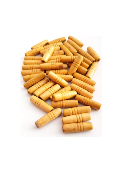 100 Gr 225 Adet Ahşap Boncuk 25 Mm Boy X 10 Mm En Doğal Ahşap Makrome El İşi Çanta