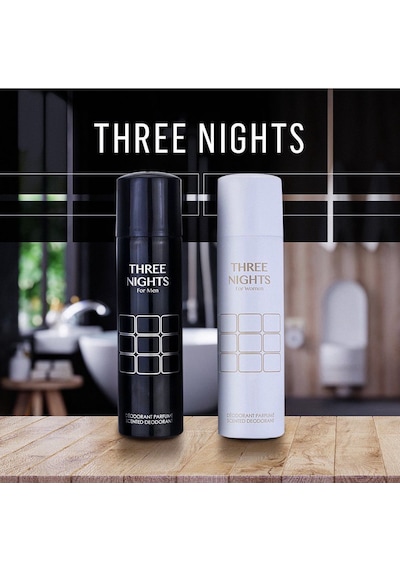 Paris Flowers Three Nights Kadın Sprey Deodorant 150 ML + Erkek Sprey Deodorant 150 ML