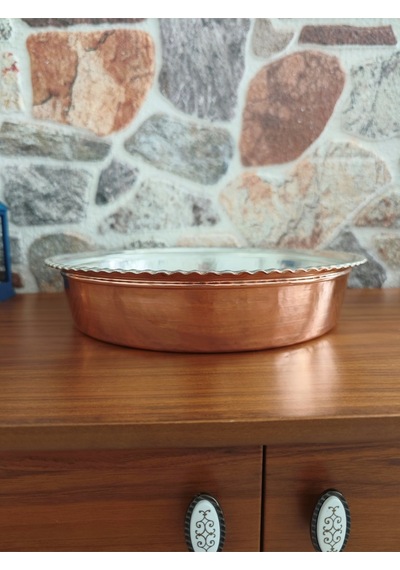 Moda Bakır Bakır Çiğ Köfte Leğeni 35 Cm Bakır