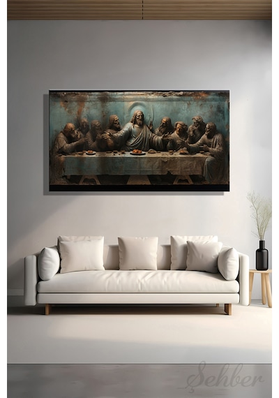 Panoramik Yatay Kanvas Tekli Salon Mutfak Yatak Odası Ofis Leonardo Da Vinci Son Akşam Yemeği