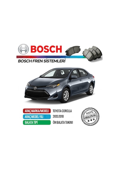 Toyota Corolla Uyumlu 2013 - 2018 Ön Fren Balata Takımı - Bosch