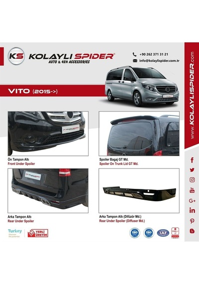 Mercedes Vito Kapı Eşiği 3 Prç Krom 2015 ve Sonrası