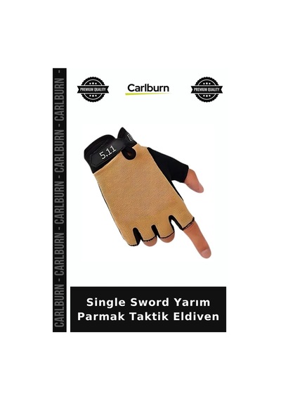 Single Sword Yarım Parmak Taktik Eldiven Koruyucu Ekipman Avcılık Gereci Hareket Özgürlüğü