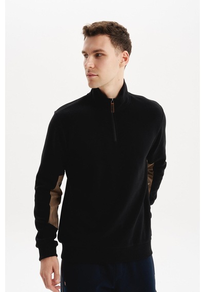 AR-MA Arma Erkek Pamuk Polyester Karışımlı Selanik Kumaş Yarım Fermuar Dik Yaka Sweatshirt Kazak K30404698002 Siyah AR-MA Arma Erkek Pamuk Polyester Karışımlı Selanik Kumaş Yarım Fermuar Dik Yaka Sweatshirt Kazak K30404698002 Siyah