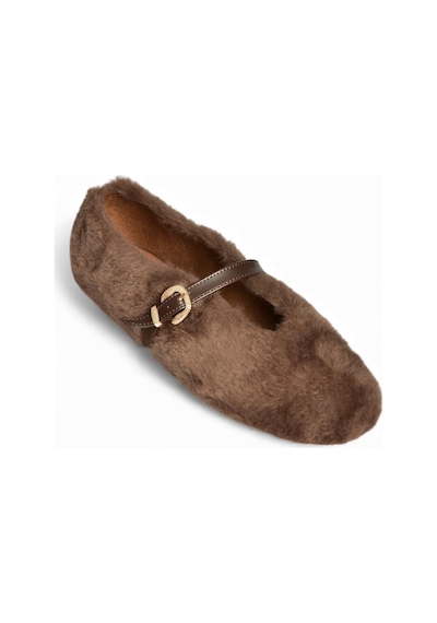 Fox Shoes V820105504 Kahverengi Peluş Günlük Düz Kadın Babet Kahverengi