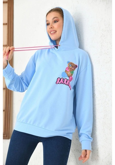 Altamira Unisex Barrow Baskılı Oversize Kapşonlu Sweatshirt 001