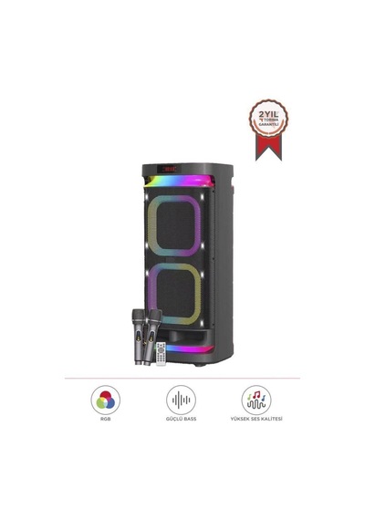 Kts-1991 Led Işıklı Mikrofonlu Kumandalı Bluetooth Hoparlör-120791