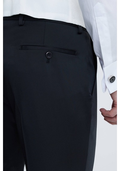Ysf Erkek Beyaz Slim Fit Şal Yaka Desenli Damatlık
