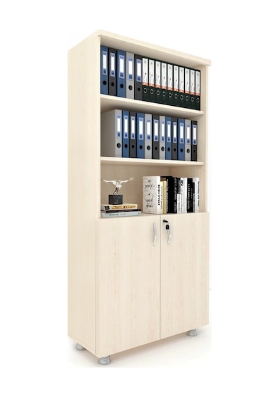 Modüler Dünyası Kapaklı Kitaplık Dosya Dolabı Akça - 80X38X188 Akçaağaç