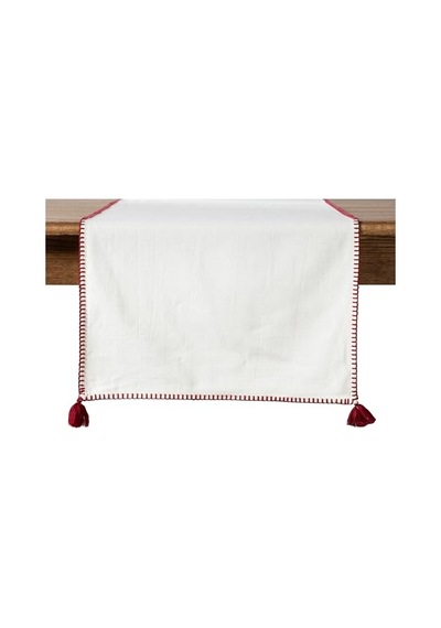 Püsküllü Runner Bordo 45x145 Genel