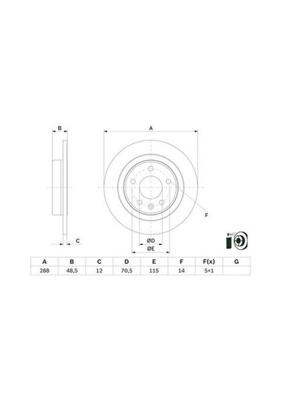 Opel Insignia B 1.5 2017-2024 Bosch Arka Disk 288mm 2 Adet