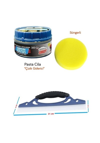 Çizik  Parlatıcı Pasta Cila Süngerli + Oto Cam Sil