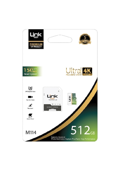 Linktech M114 Premium Micro SD Ultra 512 GB Hafıza Kartı