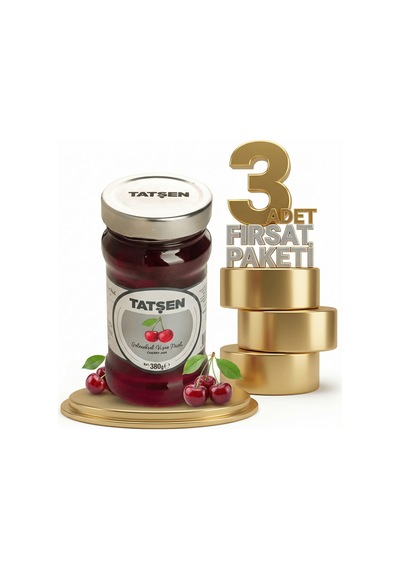 Tatşen Cam Reçel Vişne 3x380 Gr