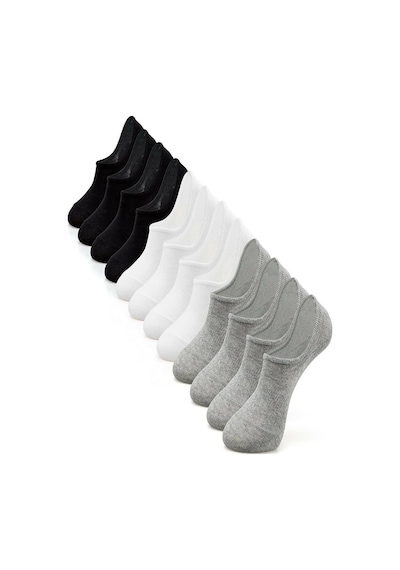 Mood Agenda Kadın Pamuklu Görünmez Sneakers Çorap 12 Adet Renkli Çok Renkli